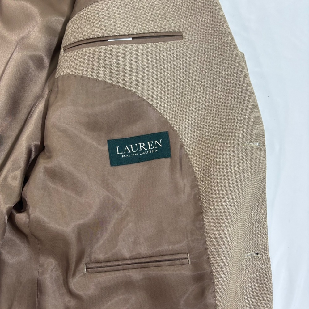 Lauren Ralph Lauren UltraFlex Blazer Mens 44L Tan Linen Blend Sport Coat NWT - Picture 5 of 12